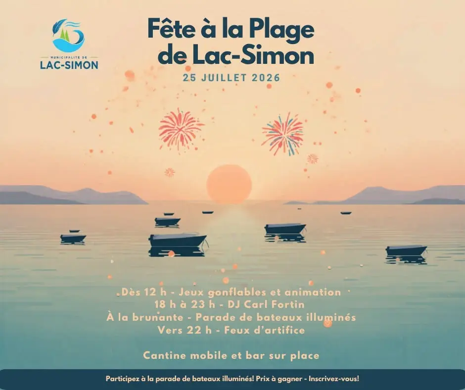 Fête à la plage et feux d’artifice de Lac-Simon