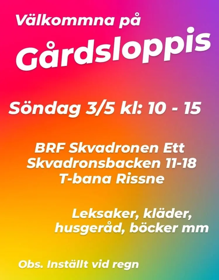Gårdsloppis BRF Skvadronen Ett