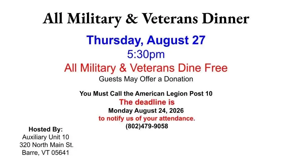 All Military & Veterans Dinner