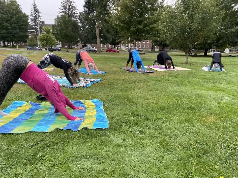 Rise + Shine Outdoor Yoga on the VCFA Green