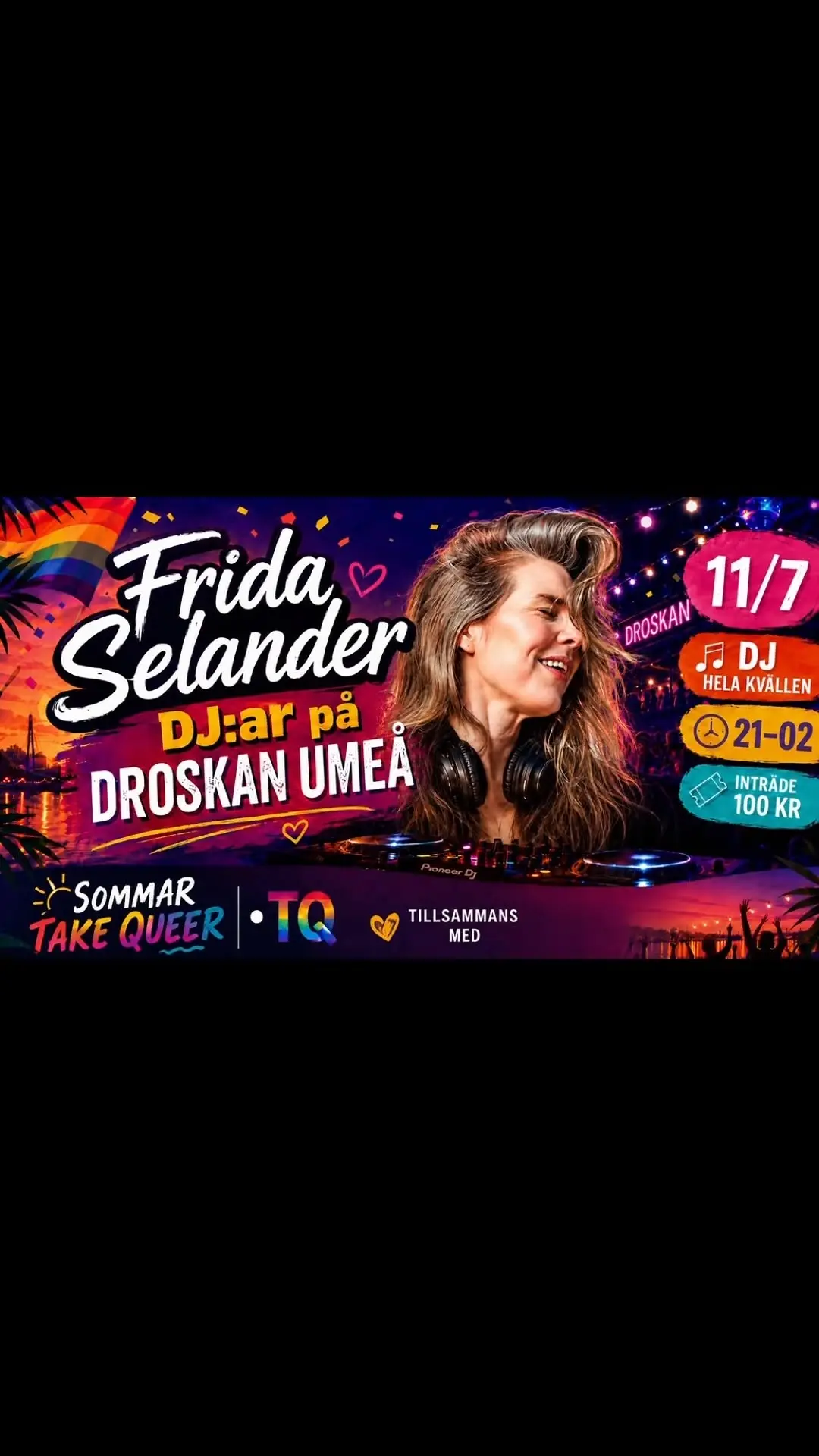 Frida Selander DJ:ar på Droskan Umeå – Sommar Take Queer