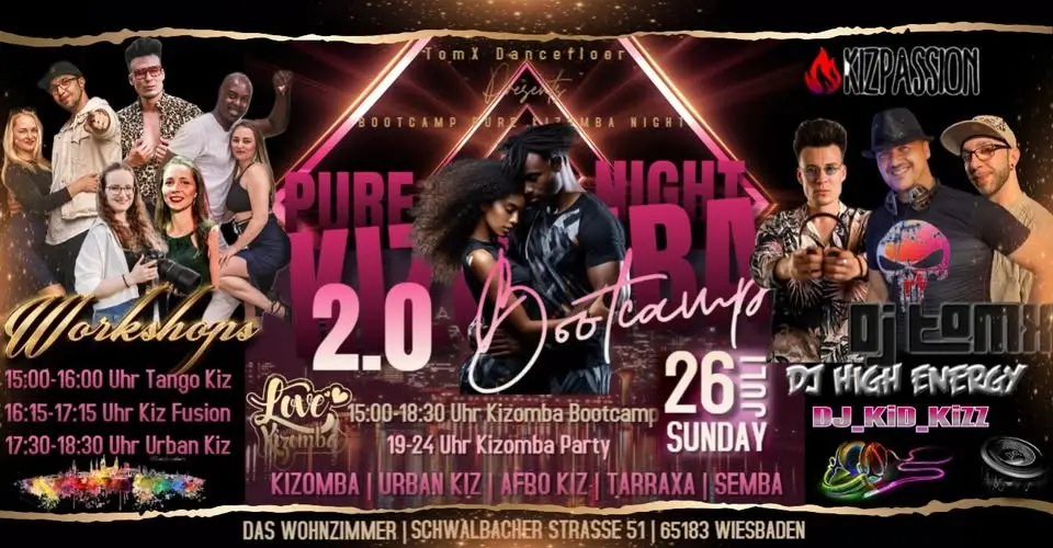 Pure Kizomba Night Party 2.0 - 3h Bootcamp - Im Wohnzimmer Wiesbaden / Workshops / Top Kizomba DJ´s