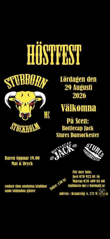 STUBBORN STOCKHOLM HÖSTFEST 2026