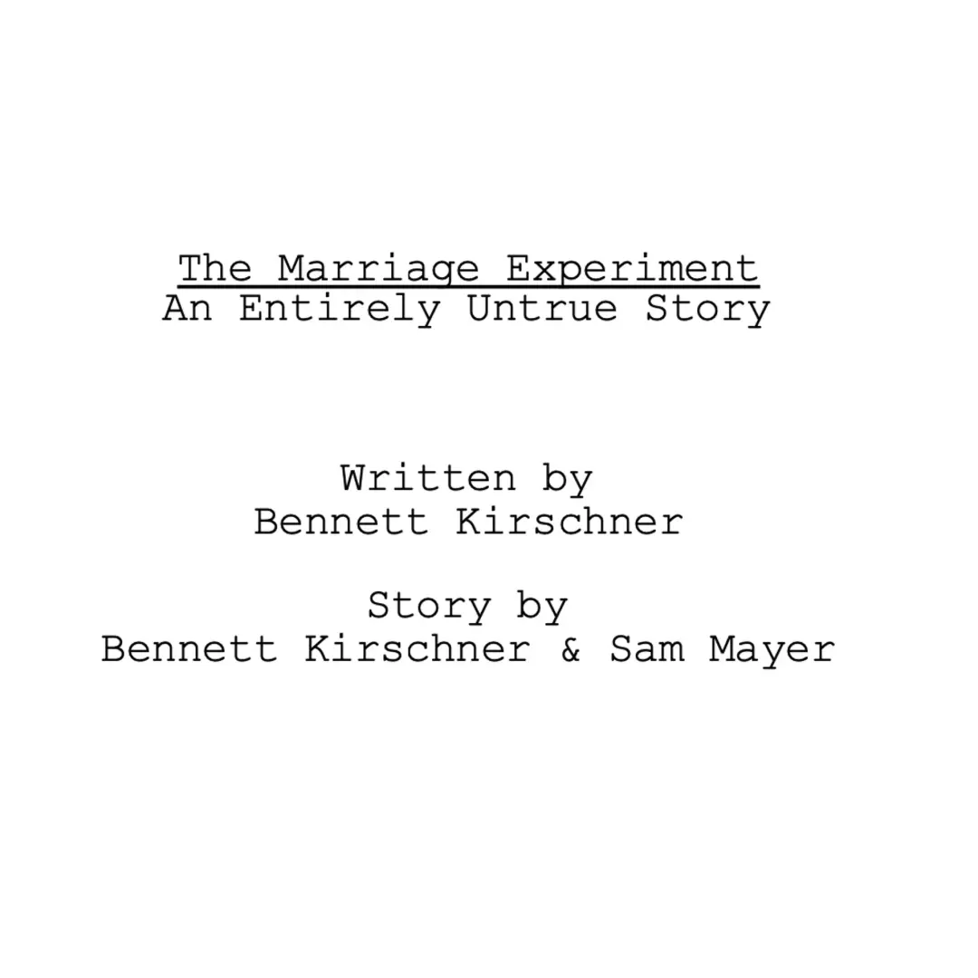 The Marriage Experiment - A Reading