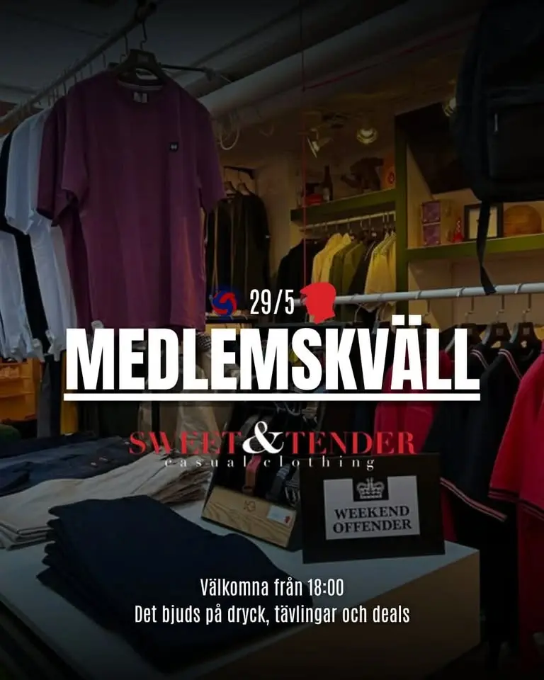 29/5 Medlemskväll Sweet&Tender