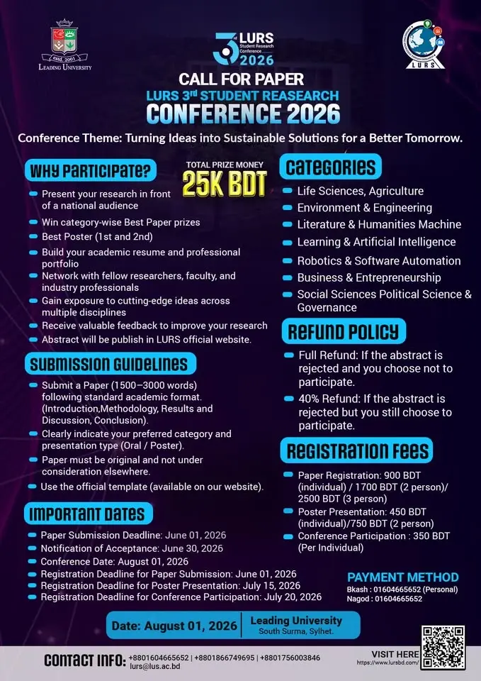 LURS 3rd Student Research Conference 2026