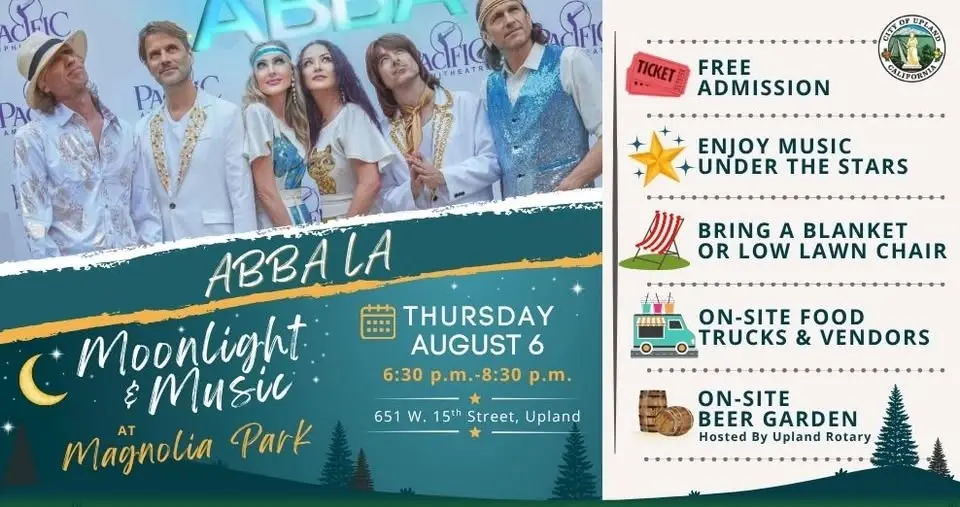 City Of Upland Moonlight & Music At Magnolia Park: ABBA LA