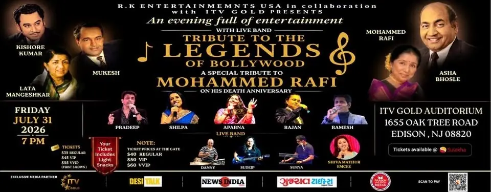 A Musical Tribute to the legend Mohammed Rafi Live Concert in New Jersey