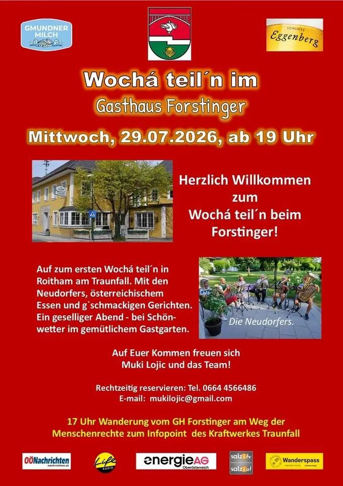 Wochá teil´n in Roitham am Traunfall