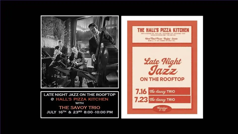 The Savoy Trio at Hall's Pizza Kitchen for Rooftop Jazz July 23rd from 8-10pm!