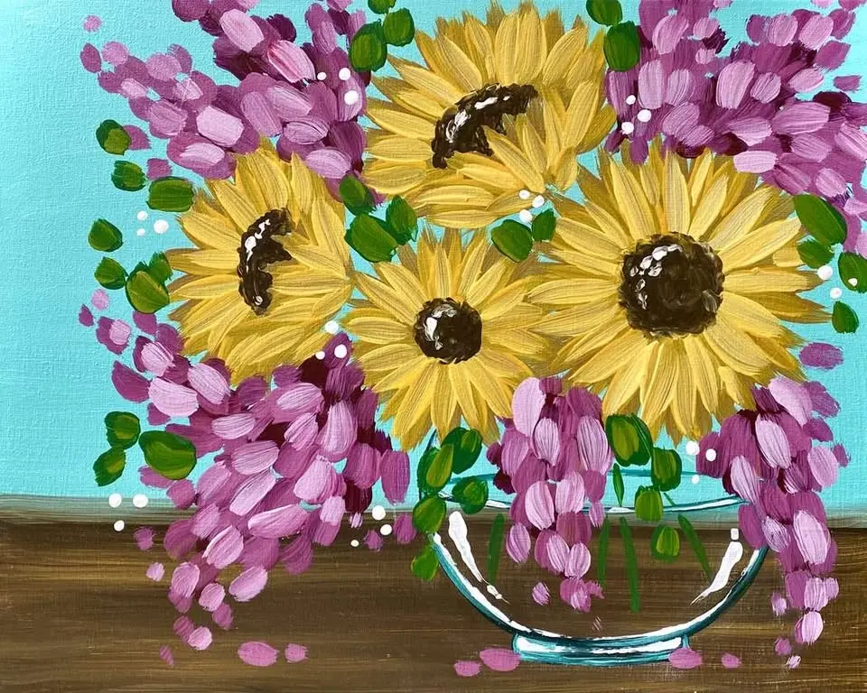 Sip & Paint 'Sunny Bouquet' with us!