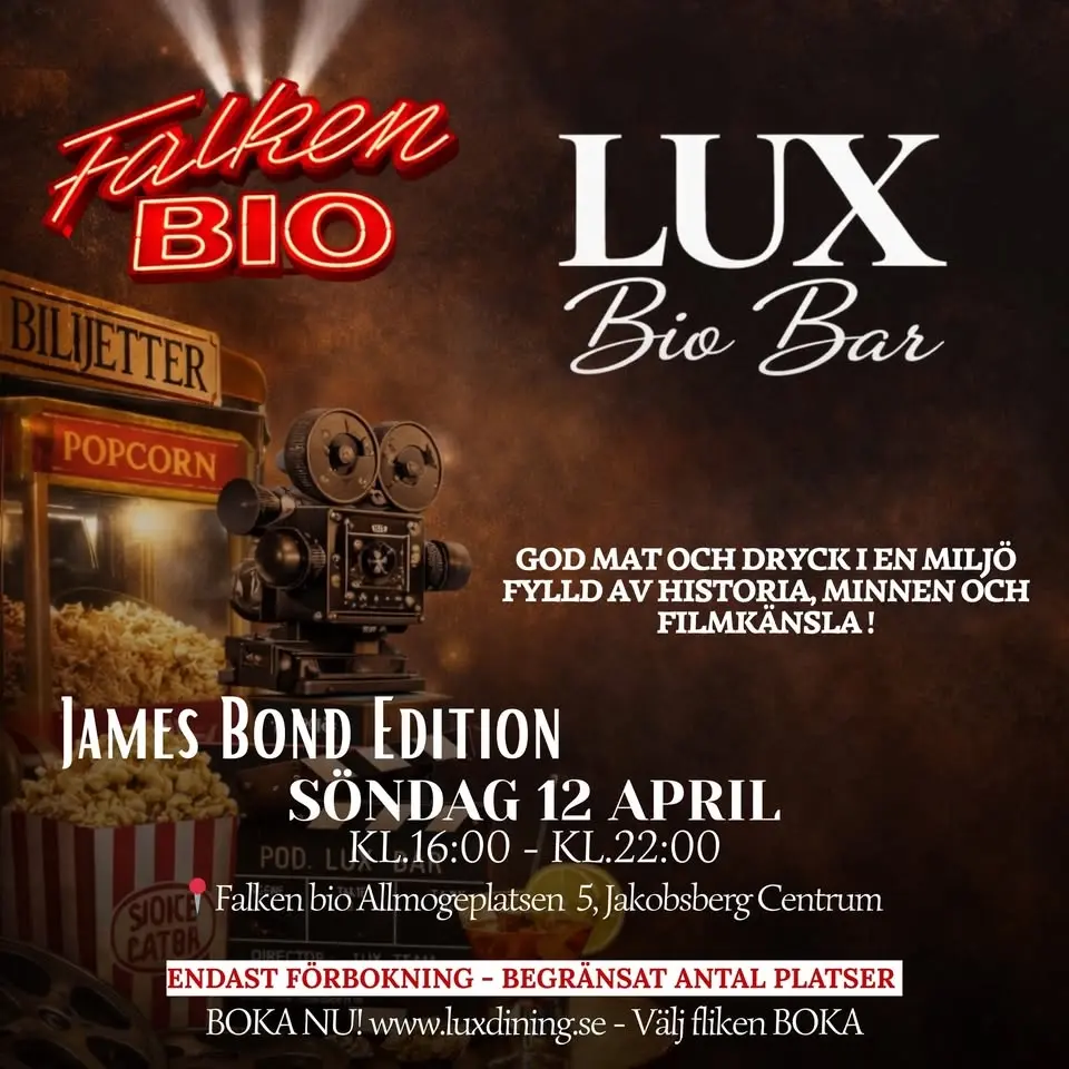 LUX Bio Bar – James Bond Edition | Söndagen den 12/4! 🍸🎞️✨
