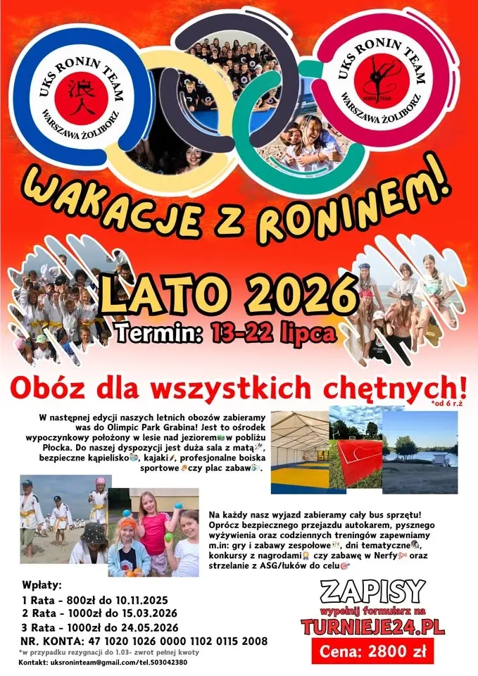 Wakacje z Roninem! (13-22 lipca). ZAPISY OTWARTE!