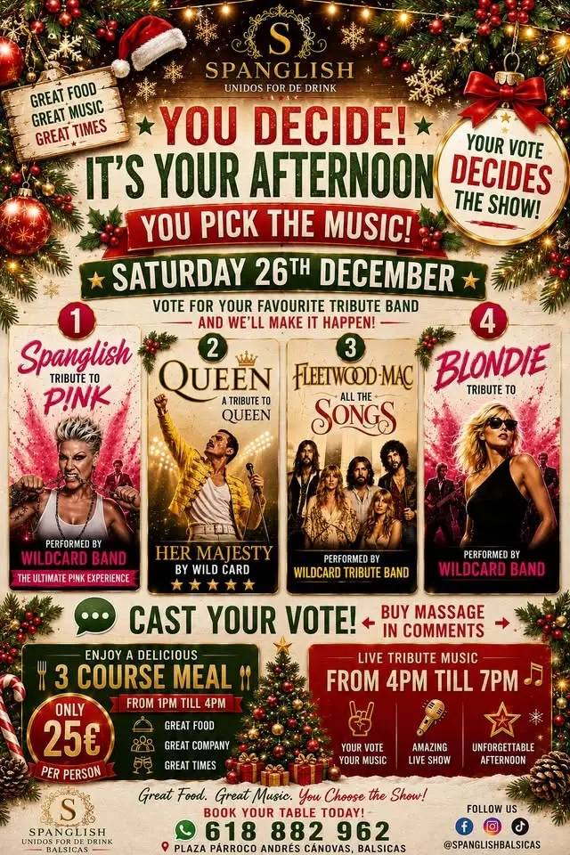 boxing day you decide the tribute show vote count when you book in