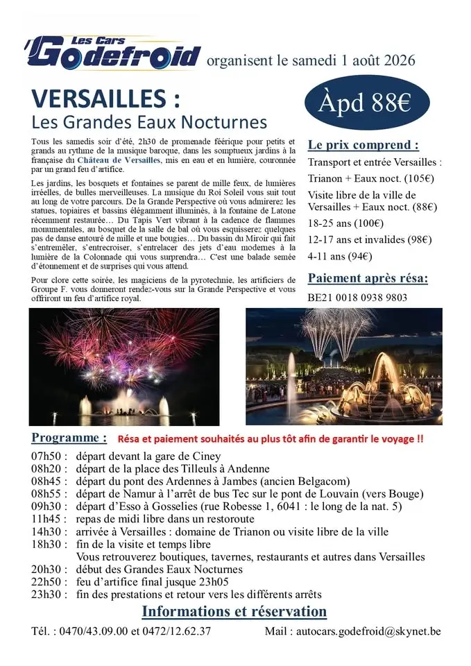 Versailles : Les Grandes Eaux Nocturnes (Cars Godefroid)