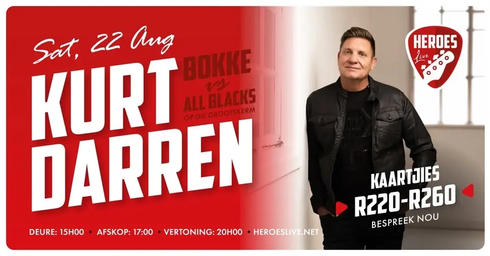 Kurt Darren (Bokke vs All Blacks) @ Heroes Live