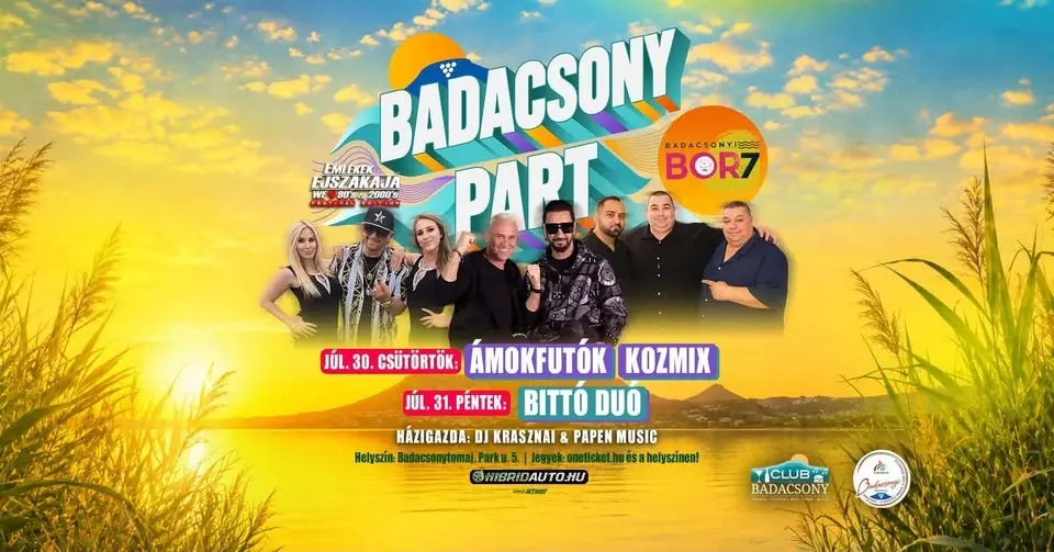 BADACSONY PART ✘ Bor7 //  Júl.30-31. // közvetlen vízparton, időjárás álló helyszín