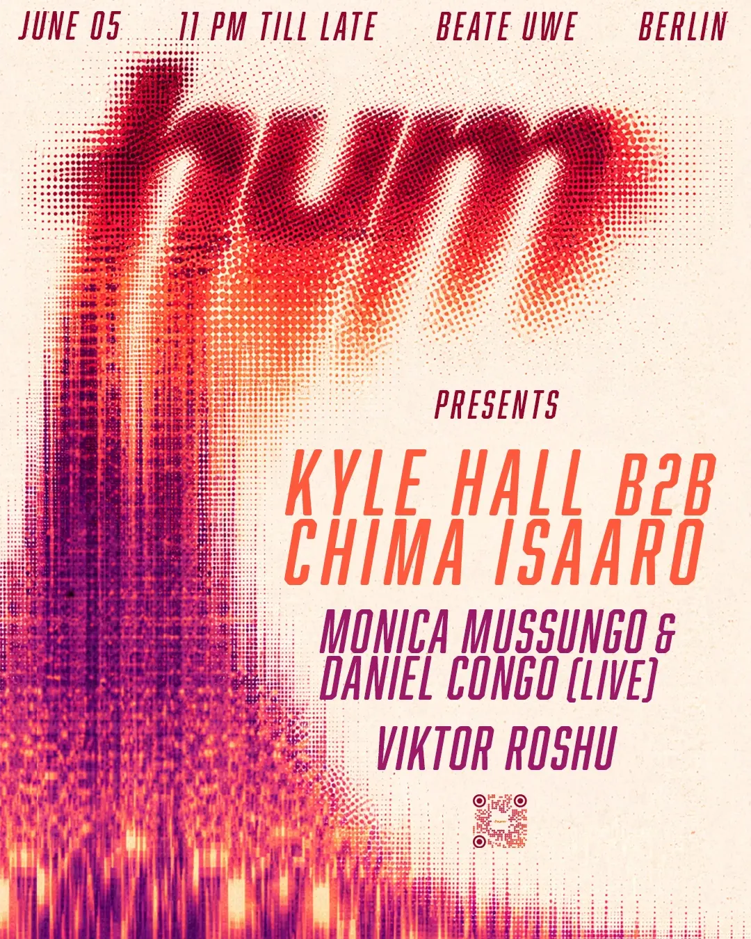Hum presents Kyle Hall b2b Chima Isaaro, Monica Mussungo & Daniel Congo (live), Viktor Roshu