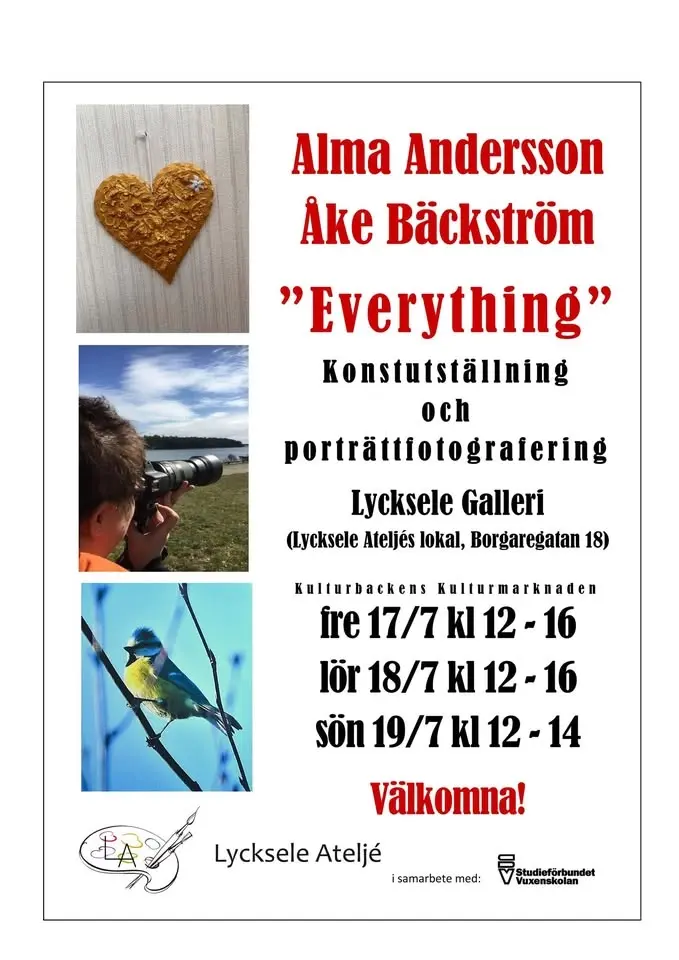 Everything Konstutställning och Porträttfotografering med Alma Andersson och Åke Bäckström