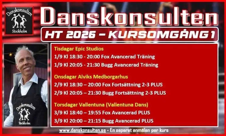 Fox & Bugg HT 2026 Kursomgång 1 - Danskonsulten på 3 platser i Stockholm