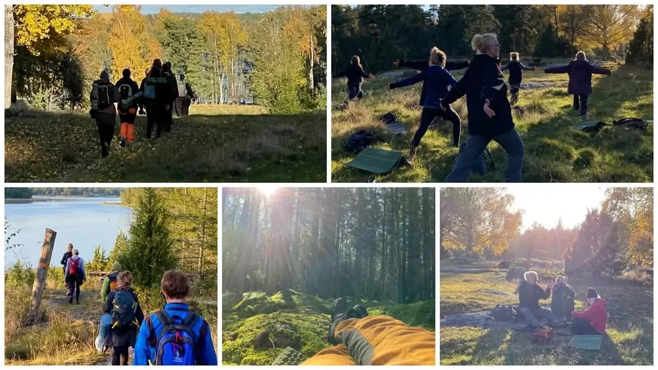Yoga och vandring - på Jäverön