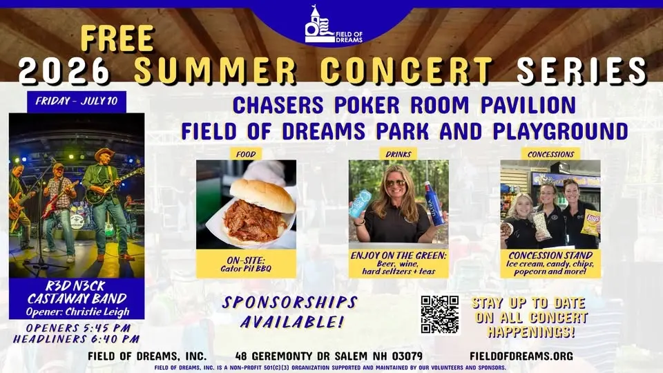 Field of Dreams FREE 2026 Summer Concert Series - R3D N3CK Castaway Band