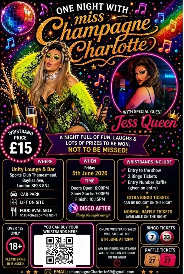 one night with miss champagne Charlotte featuring special guest jess queen