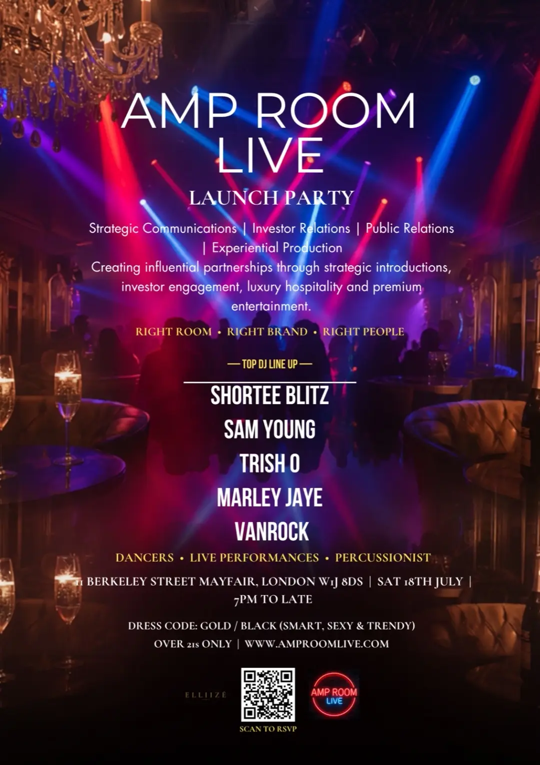 Amp Room Live Launch party ft Shortee Blitz, special guests and performers