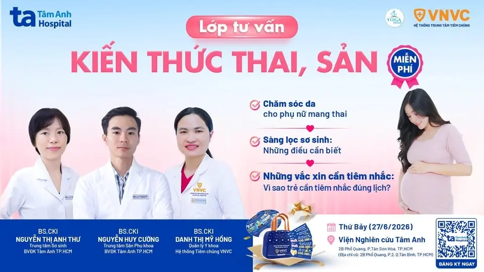 Lớp Tư vấn kiến thức Thai, Sản, ngày 27.6.2026: ĐỂ MẸ BẦU KHỎE ĐẸP - CON PHÁT TRIỂN TOÀN DIỆN