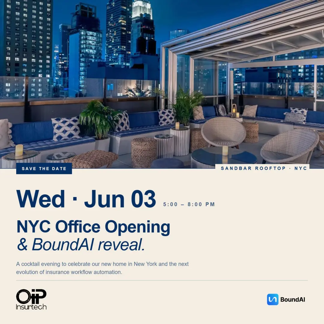 OIP Insurtech NYC Office Opening Celebration & BoundAI Product Reveal