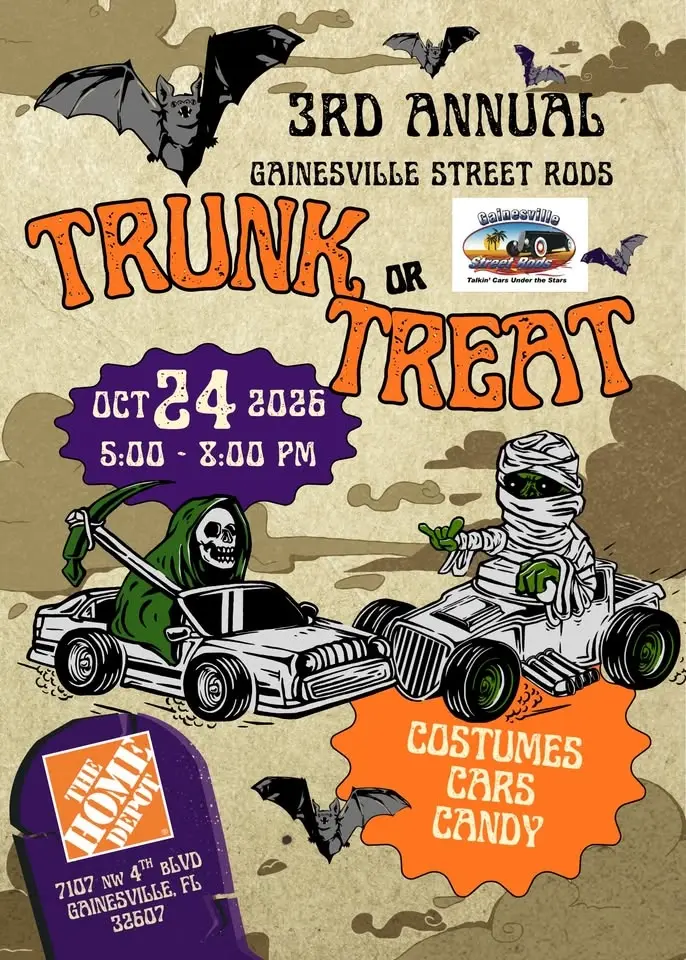 3rd Annual Gainesville Street Rods Trunk or Treat, Hosted by Home Depot