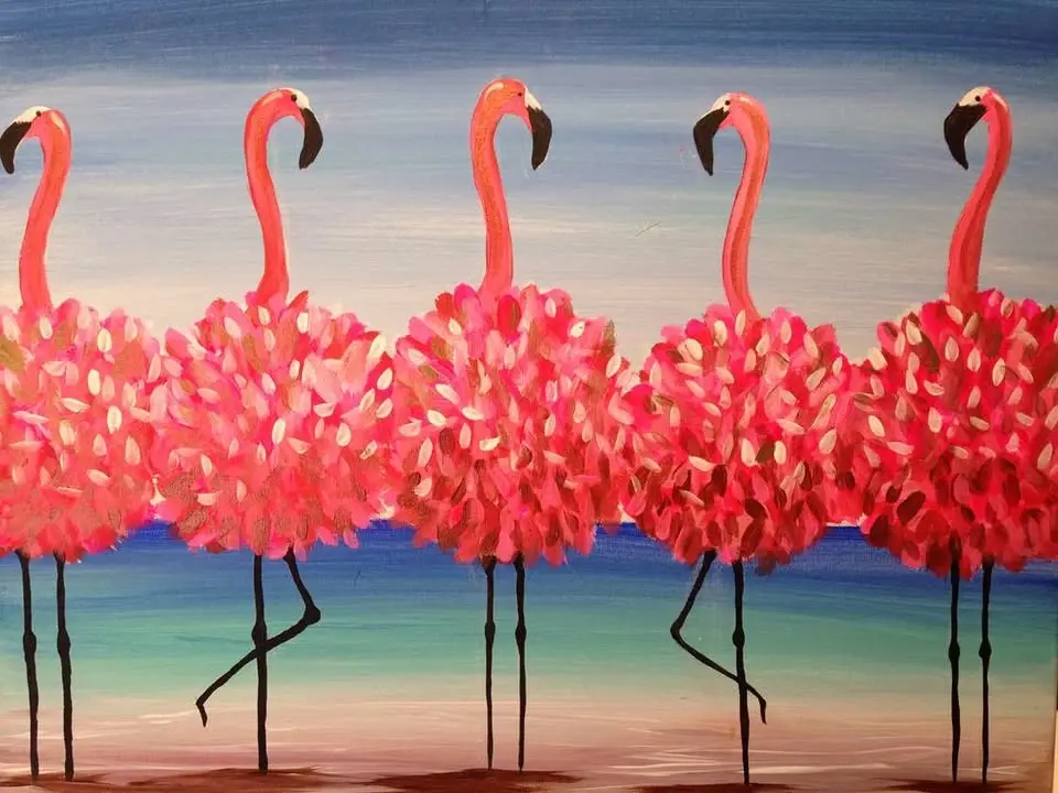 Family Day! Sip & Paint 'Flamingo Beach' with us!