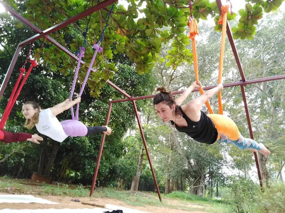 7 days aerial yoga retreats near auroville with thavathiruyoga