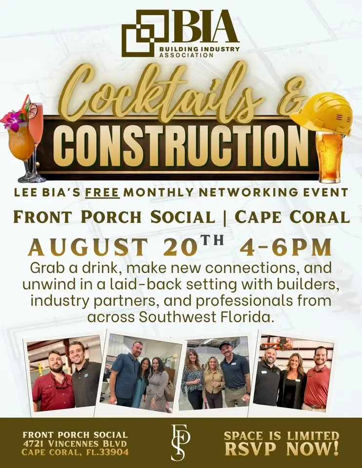 Cocktails + Construction - Cape Coral at Front Porch Social