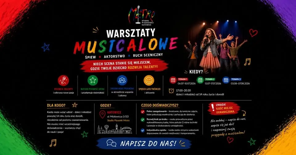 Wakacyjne warsztaty musicalowe - młodzież i dorośli 17+ / I TERMIN