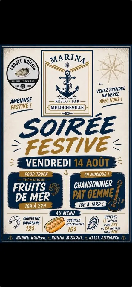 Huîtres, Fruits de Mer et Chansonnier Live