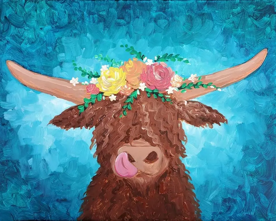 Family Day! Sip & Paint 'Cute Shaggy Cow' with us!