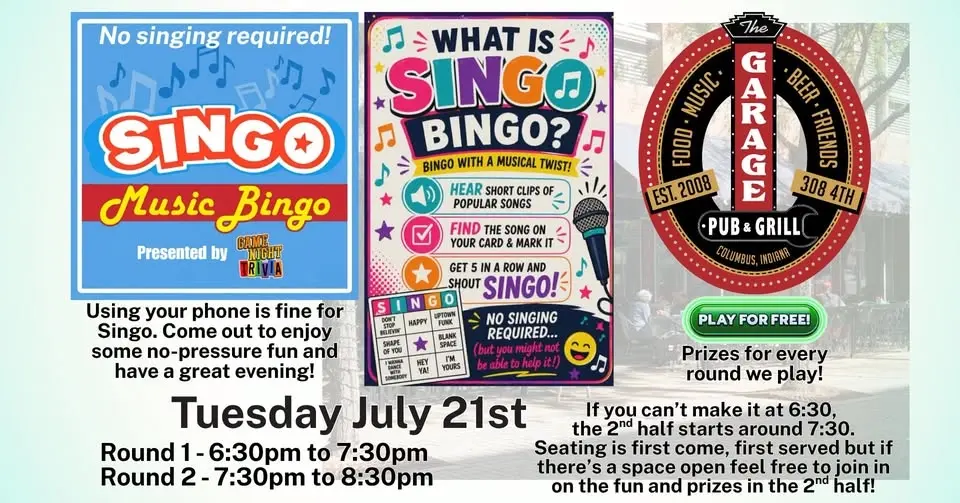 Singo Bingo at The Garage Pub & Grill