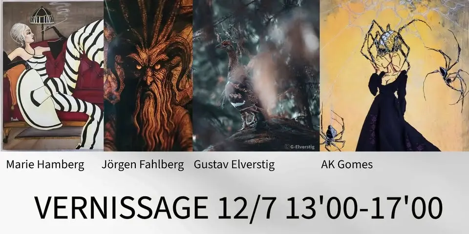 Vernissage Marie Hamberg, Jörgen Fahlberg, Gustav Elverstig & AK Gomes 