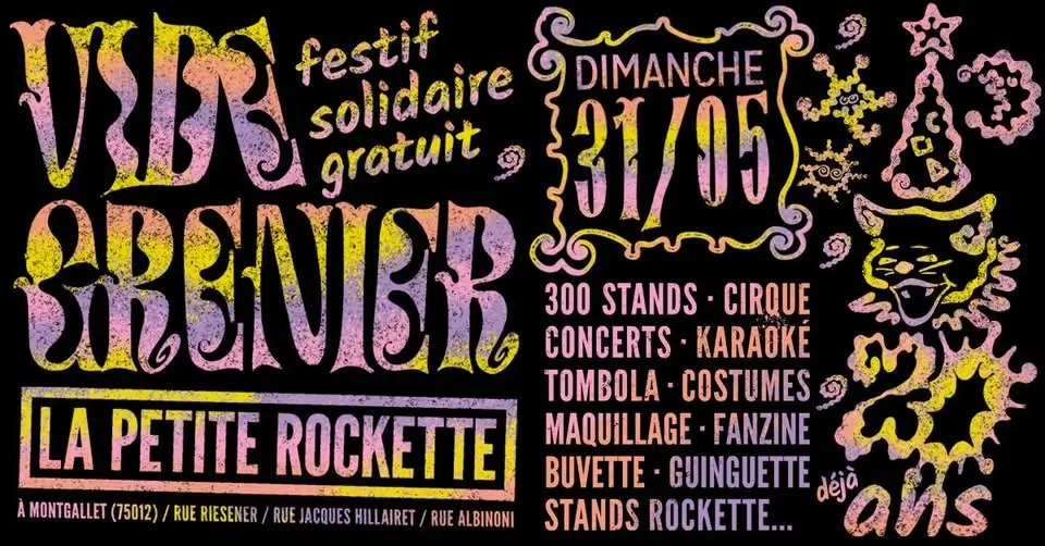 Vide Grenier festif et solidaire spécial 20 ans de La Petite Rockette !