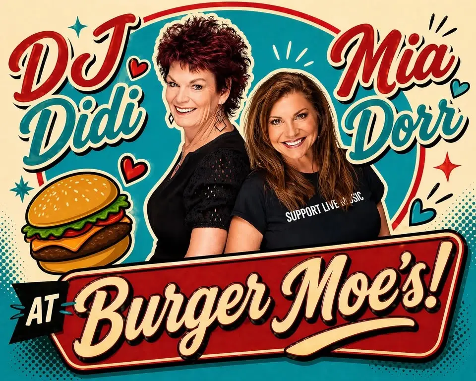 Mia Dorr & DJ Didi at Burger Moe's!