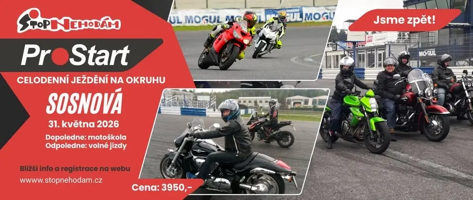 Celodenní motoškola & ježdění na okruhu v Sosnové
