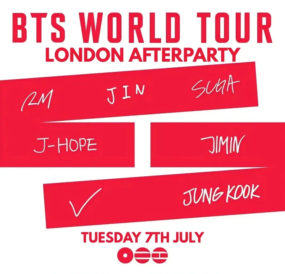 BTS LONDON TUESDAY AFTERPARTY: KPop Club | KPop KHipHop EDM | £5 Tickets | 7/7/26