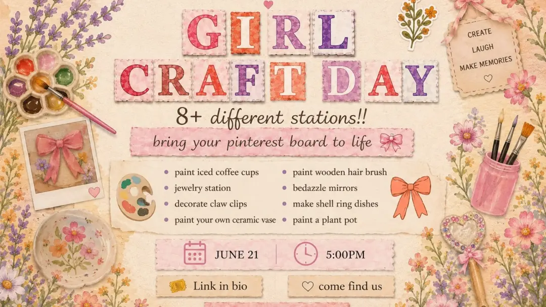 💖 JUNE GIRLS CRAFT NIGHTS 🎨 🌸