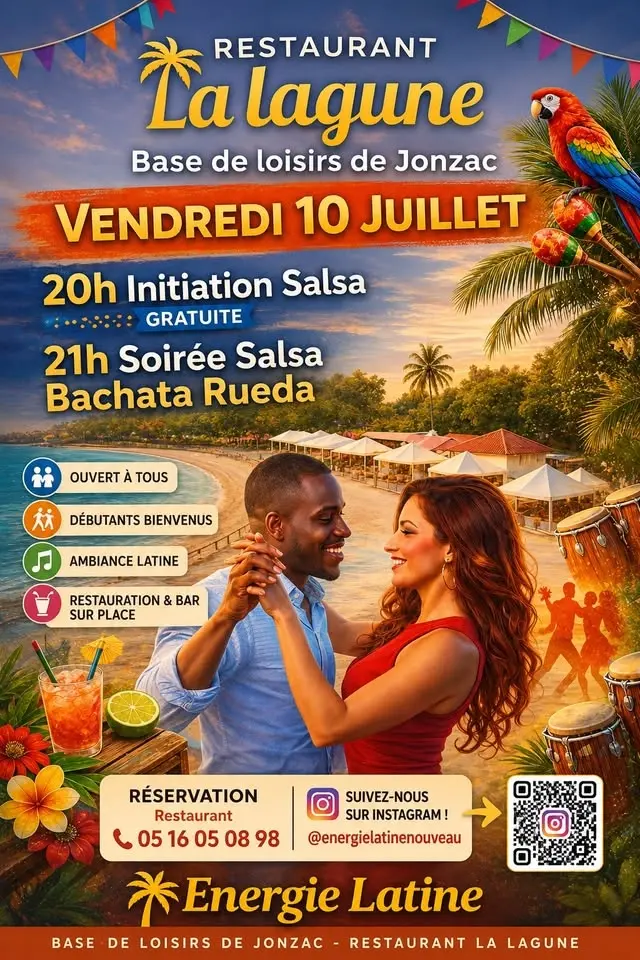 Salsa, Bachata, Rueda, initiation au Restaurant La Lagune à Jonzac