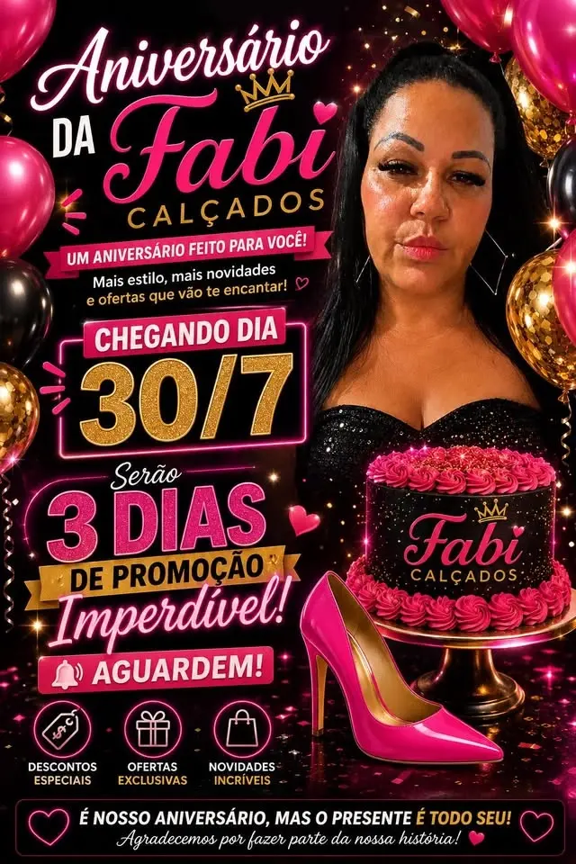 Aniversário da Fabi calçados👠
