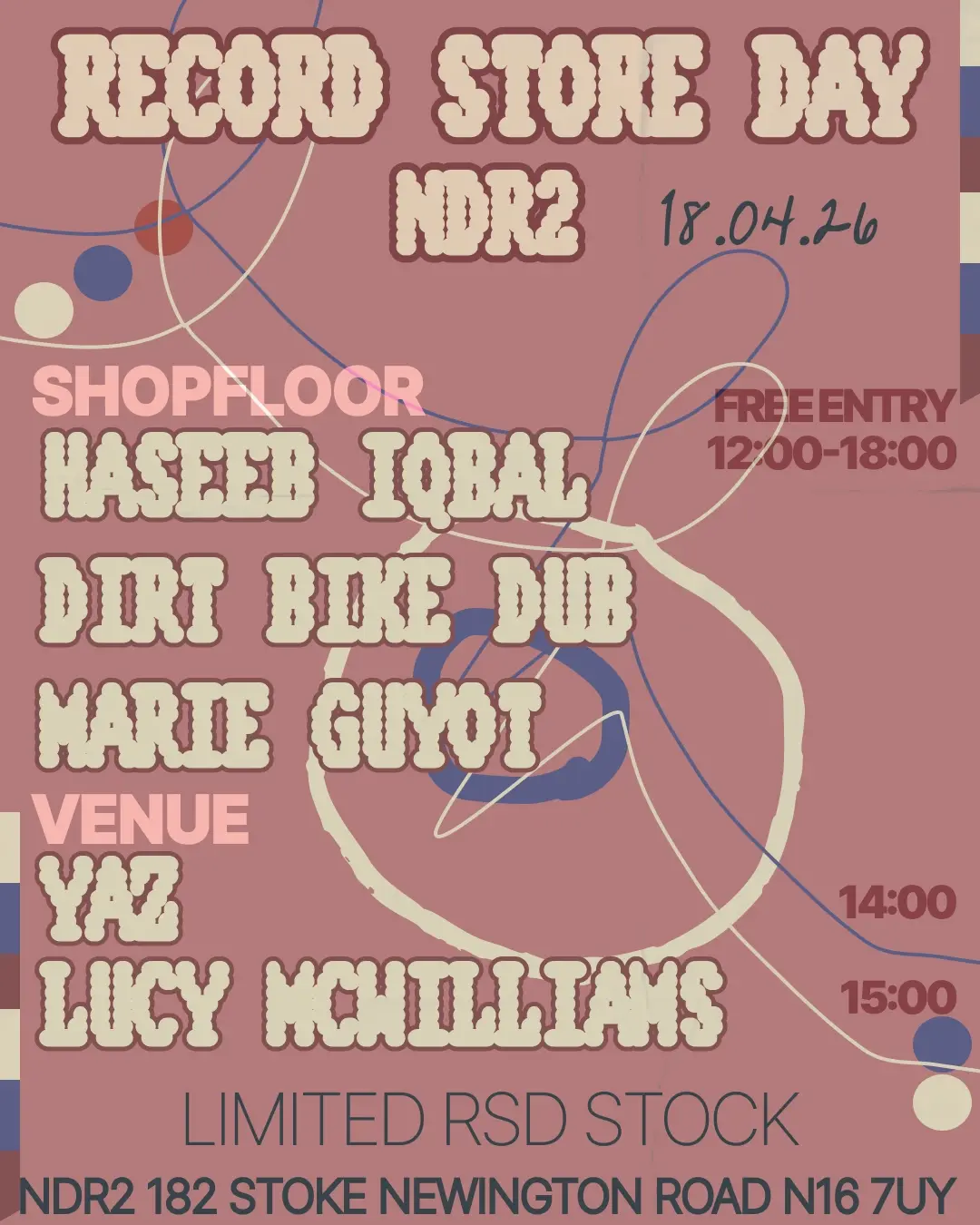 RSD W/ Haseeb Iqbal, dirt bike dub, Marie Guyot, Yaz & Lucy McWilliams