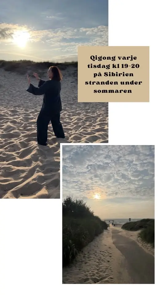 Qigong pass på stranden 