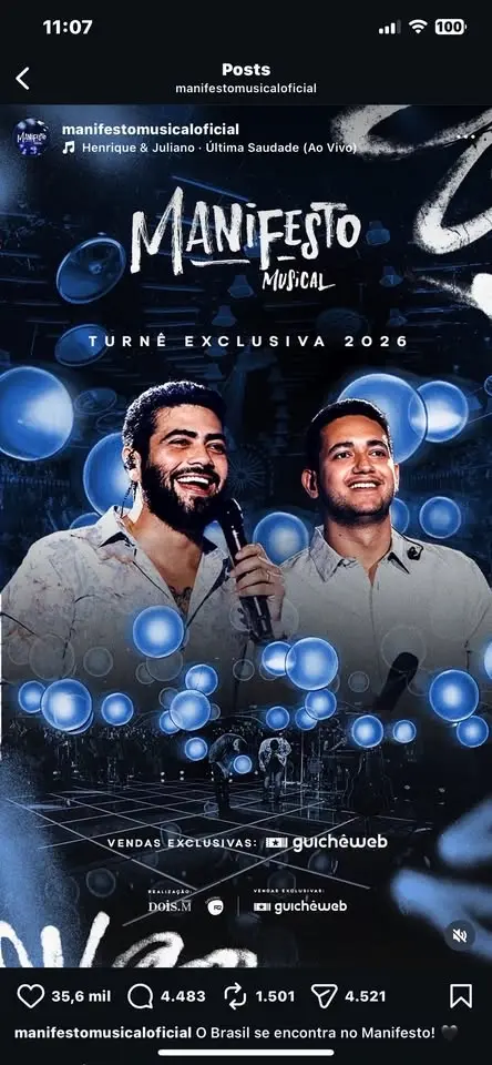 Manifesto Musical Henrique e Juliano - Belo Horizonte