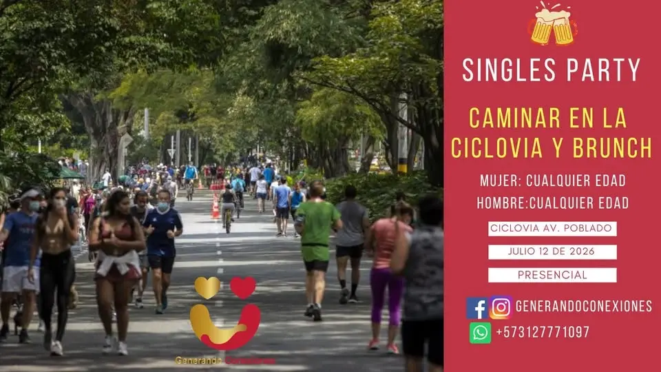 Singles Party: Caminar en la ciclovia y brunch